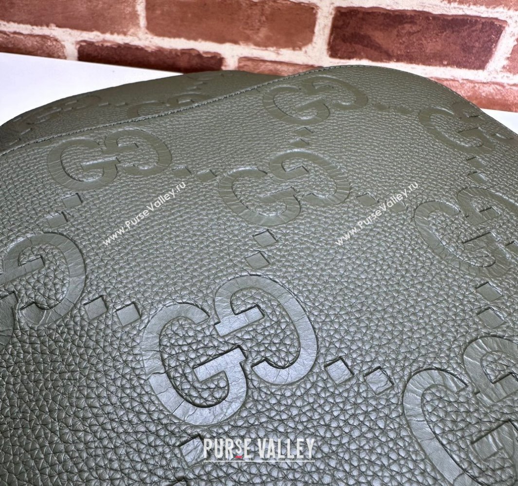 Gucci Jumbo GG Leather Large backpack bag 766932 Green (dlh-23122215)