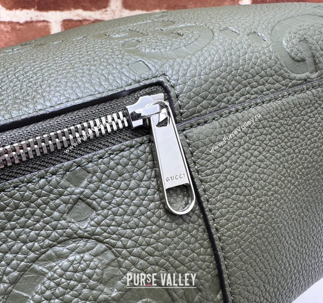 Gucci Jumbo GG Leather Large backpack bag 766932 Green (dlh-23122215)