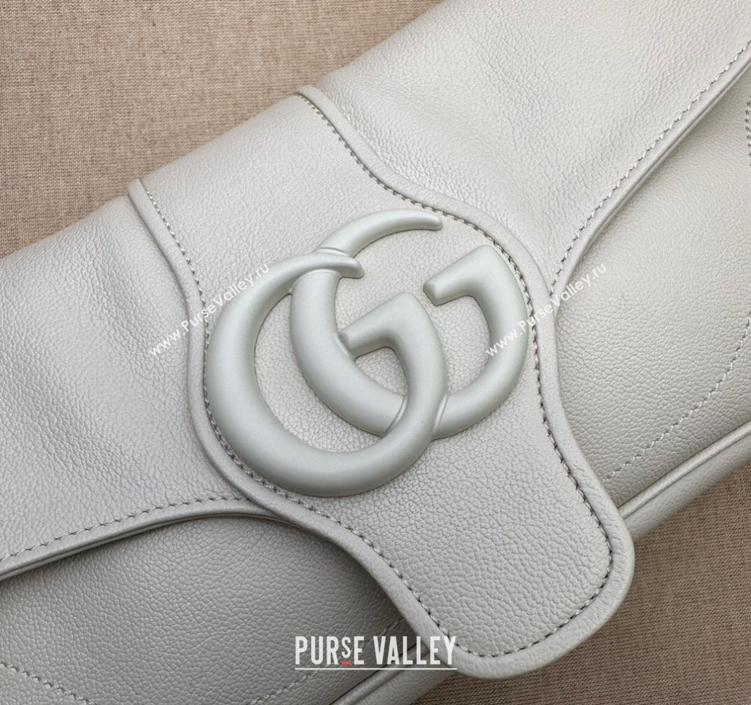 Gucci Aphrodite small shoulder bag 767226 leather White with Brass hardware 2024 (dlh-23122141)