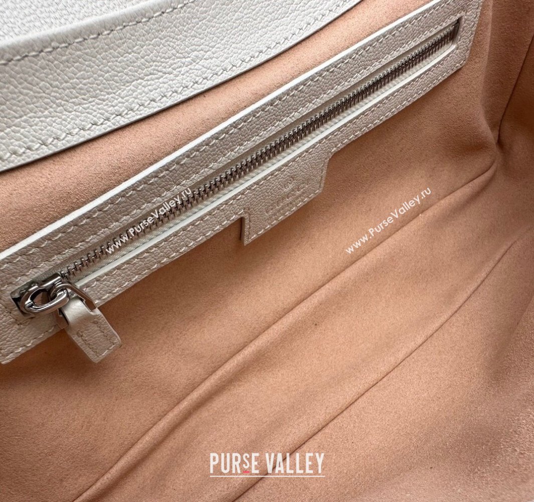 Gucci Aphrodite small shoulder bag 767226 leather White with Brass hardware 2024 (dlh-23122141)