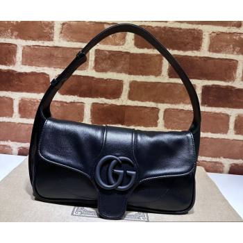 Gucci Aphrodite small shoulder bag 767226 leather Black with Brass hardware 2024 (dlh-23122140)