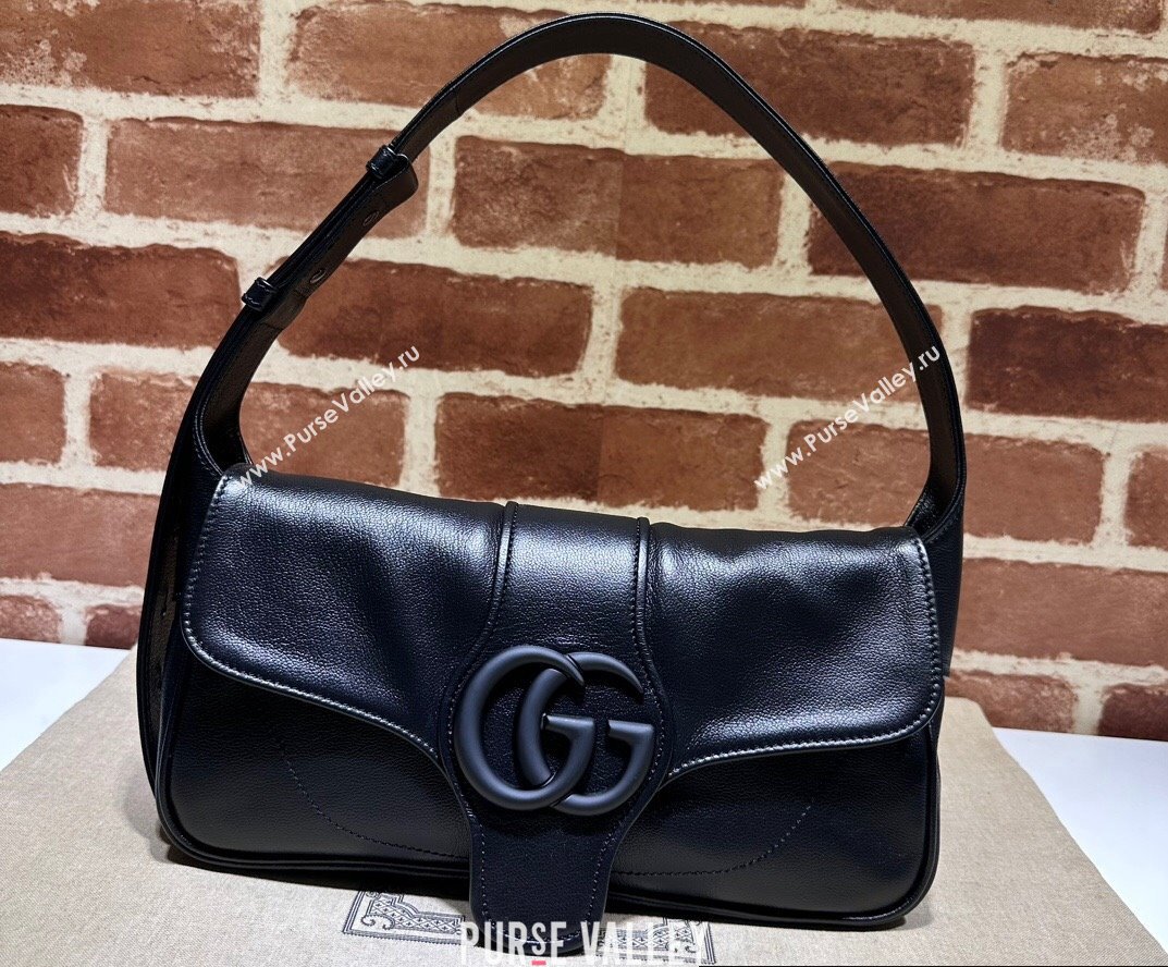 Gucci Aphrodite small shoulder bag 767226 leather Black with Brass hardware 2024 (dlh-23122140)