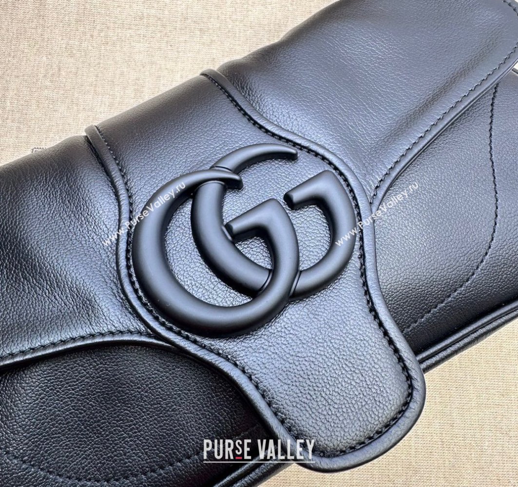 Gucci Aphrodite small shoulder bag 767226 leather Black with Brass hardware 2024 (dlh-23122140)