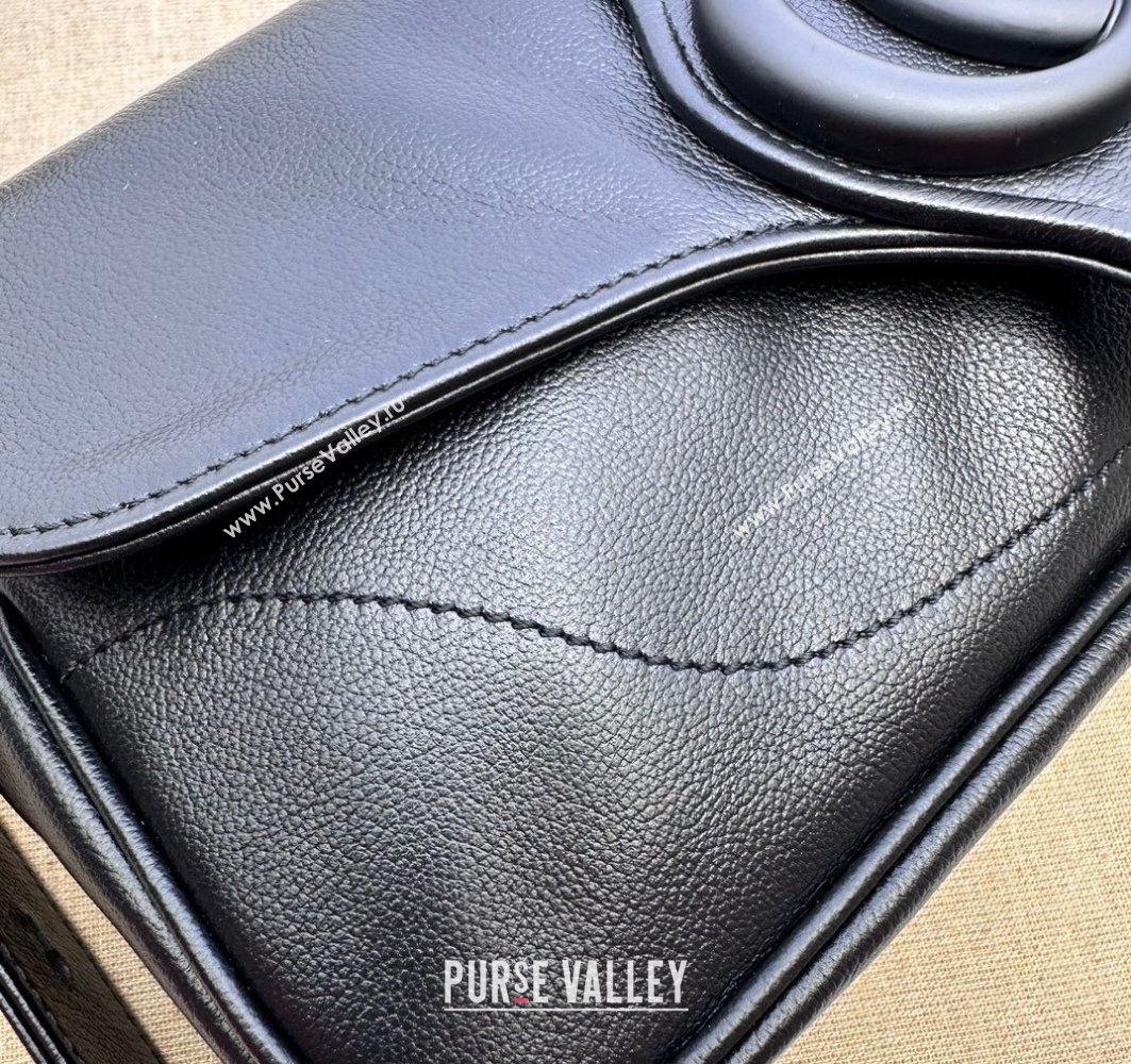 Gucci Aphrodite small shoulder bag 767226 leather Black with Brass hardware 2024 (dlh-23122140)