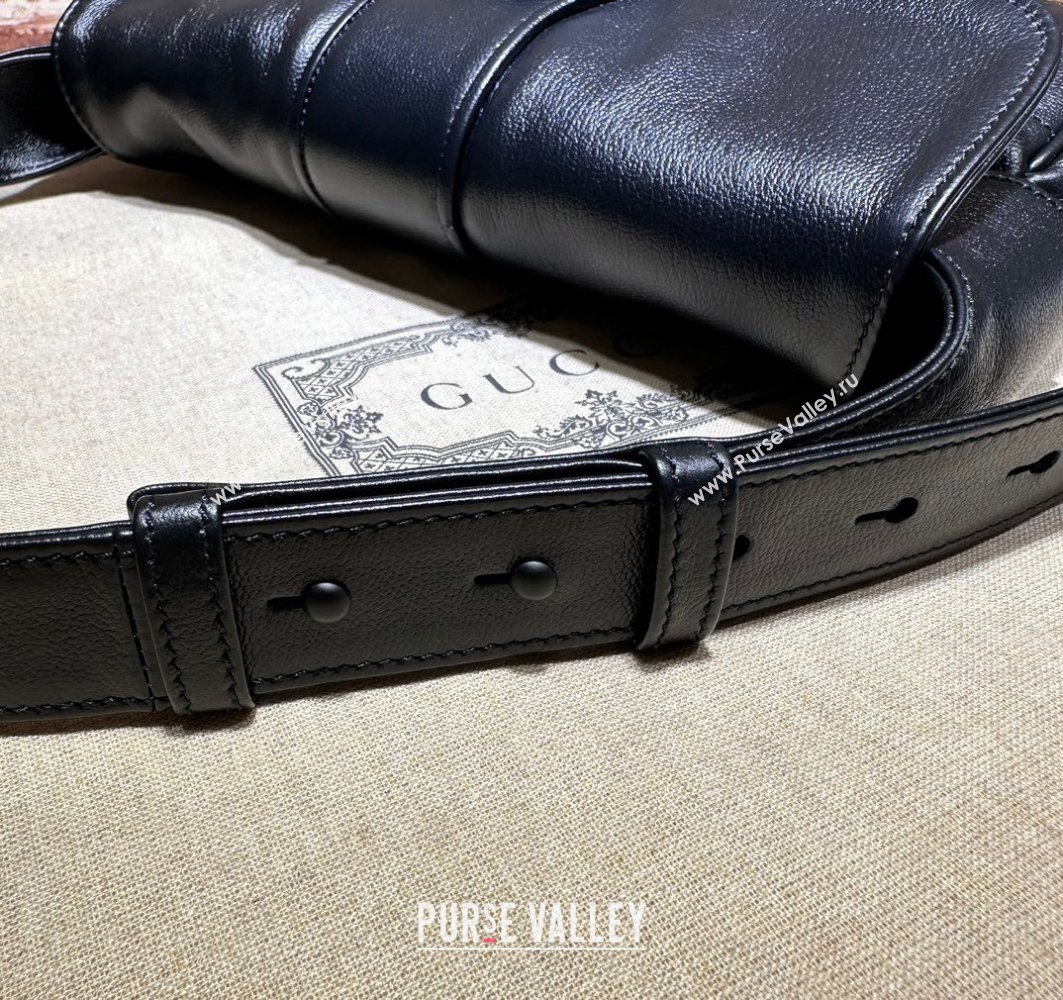 Gucci Aphrodite small shoulder bag 767226 leather Black with Brass hardware 2024 (dlh-23122140)