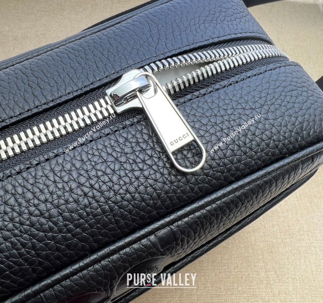 Gucci Jumbo GG Leather medium messenger bag 766946 Black (dlh-23122220)