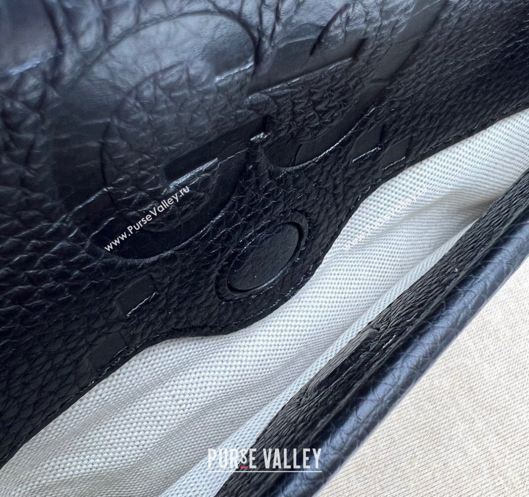 Gucci Jumbo GG Leather medium messenger bag 766946 Black (dlh-23122220)