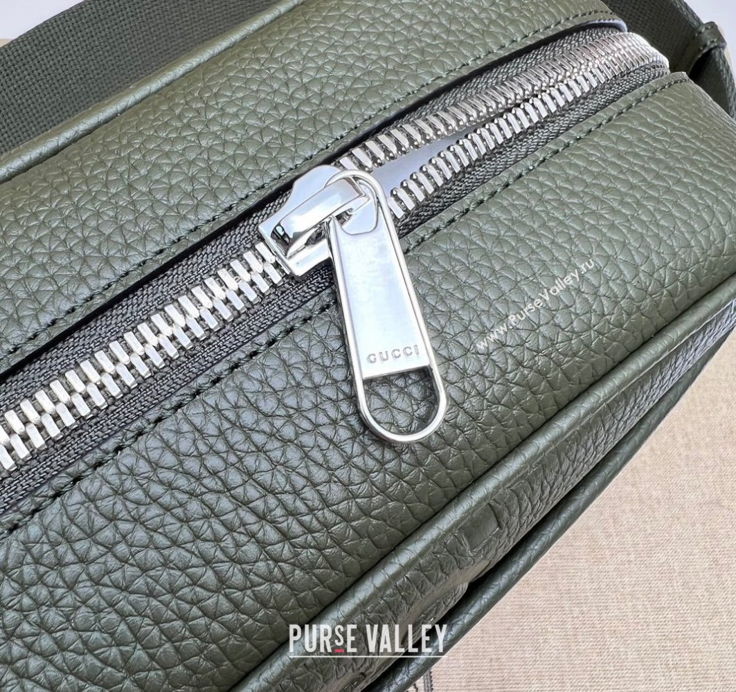 Gucci Jumbo GG Leather medium messenger bag 766946 Green (dlh-23122221)