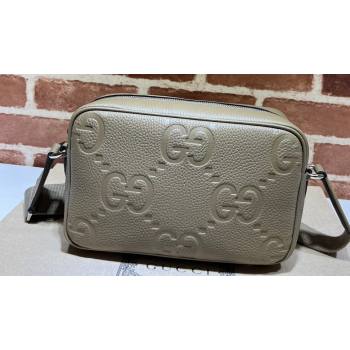 Gucci Jumbo GG Leather medium messenger bag 766946 Gray (dlh-23122222)