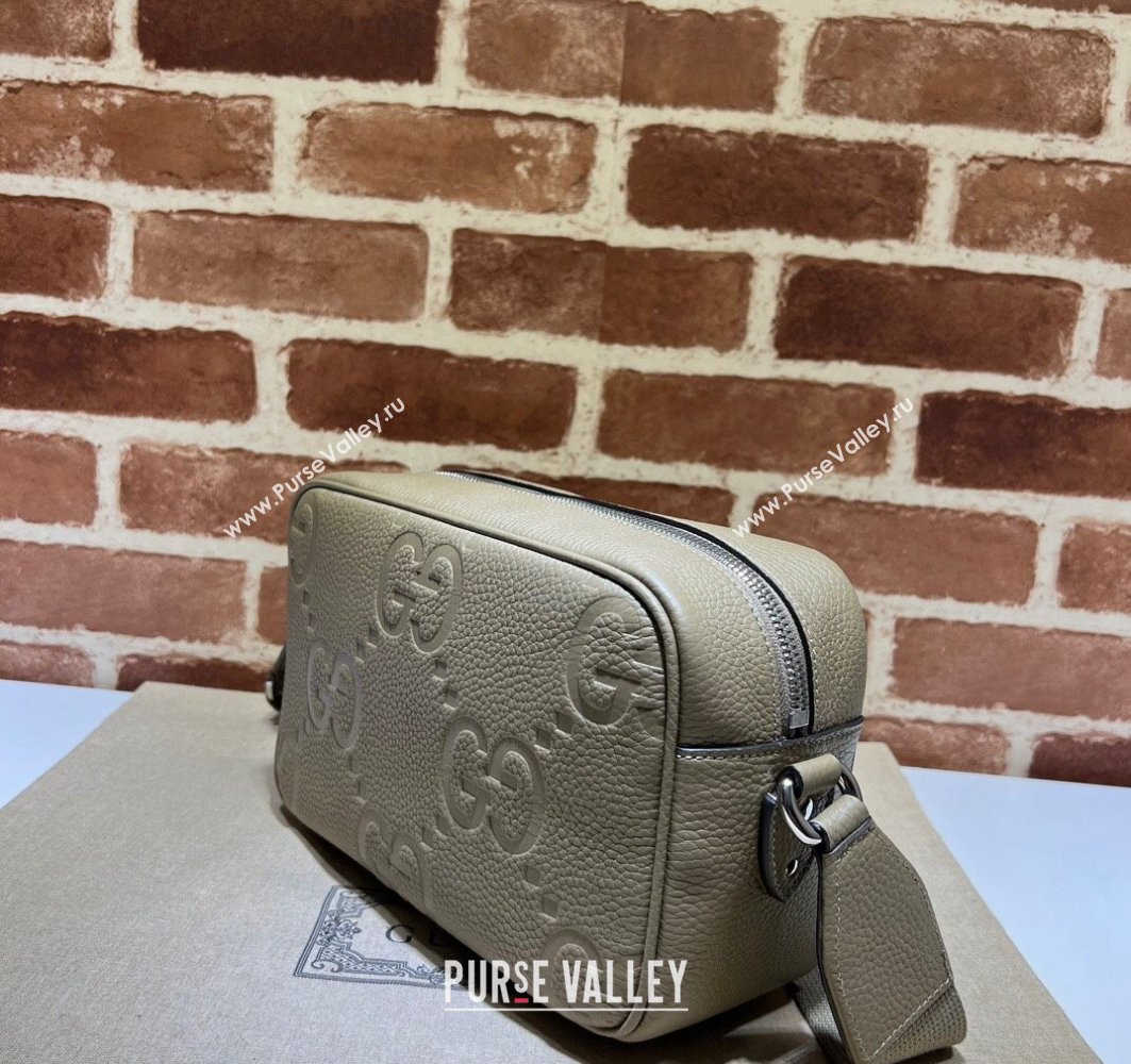 Gucci Jumbo GG Leather medium messenger bag 766946 Gray (dlh-23122222)