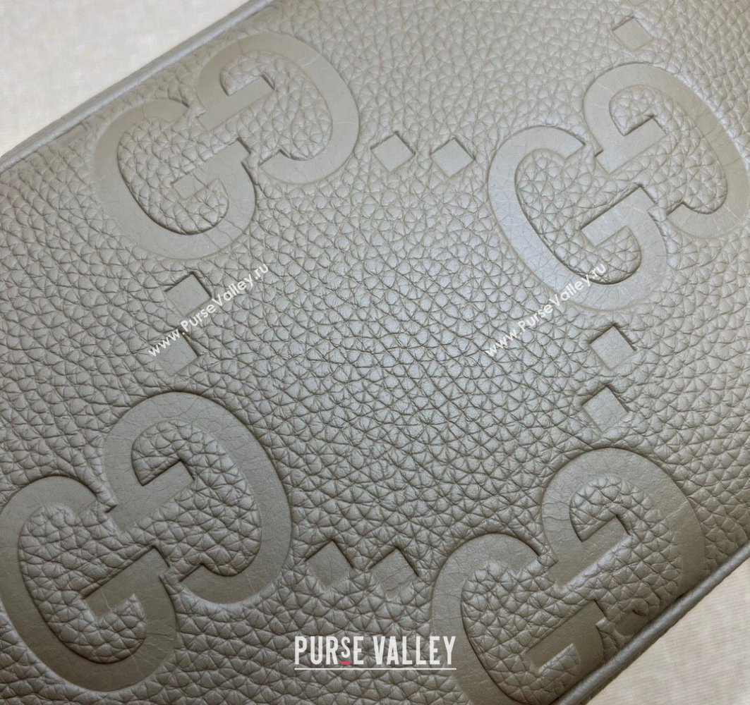 Gucci Jumbo GG Leather medium messenger bag 766946 Gray (dlh-23122222)