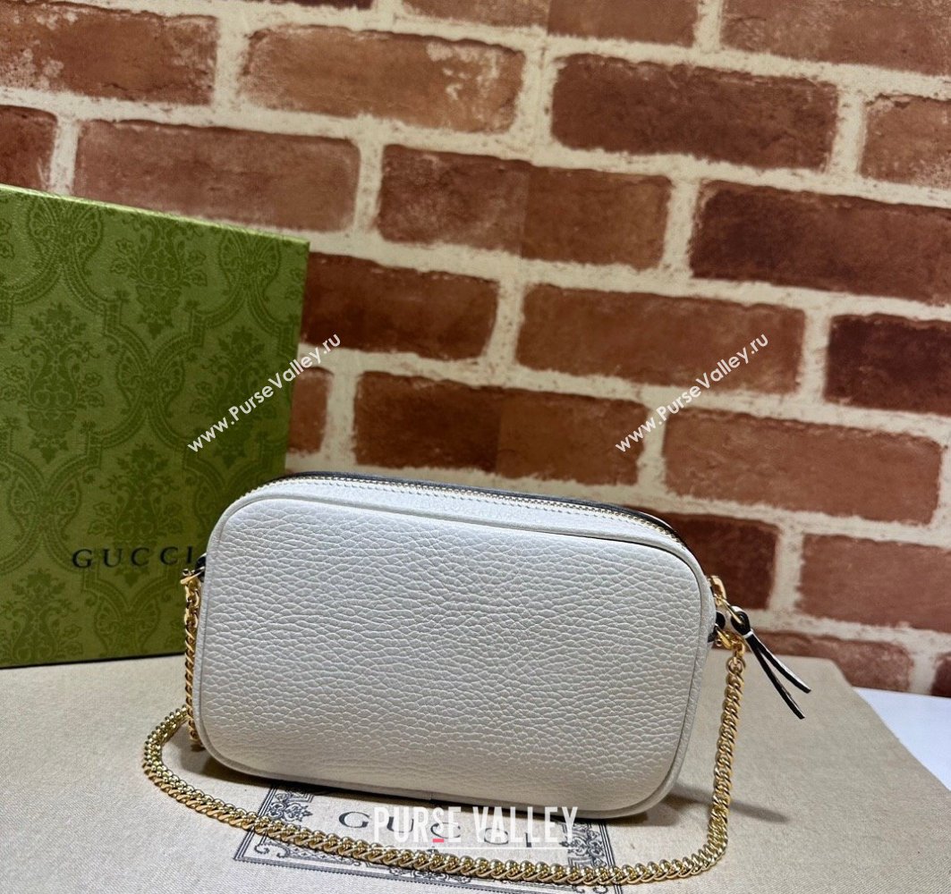 Gucci GG Marmont mini shoulder bag 772759 leather White (dlh-23122229)