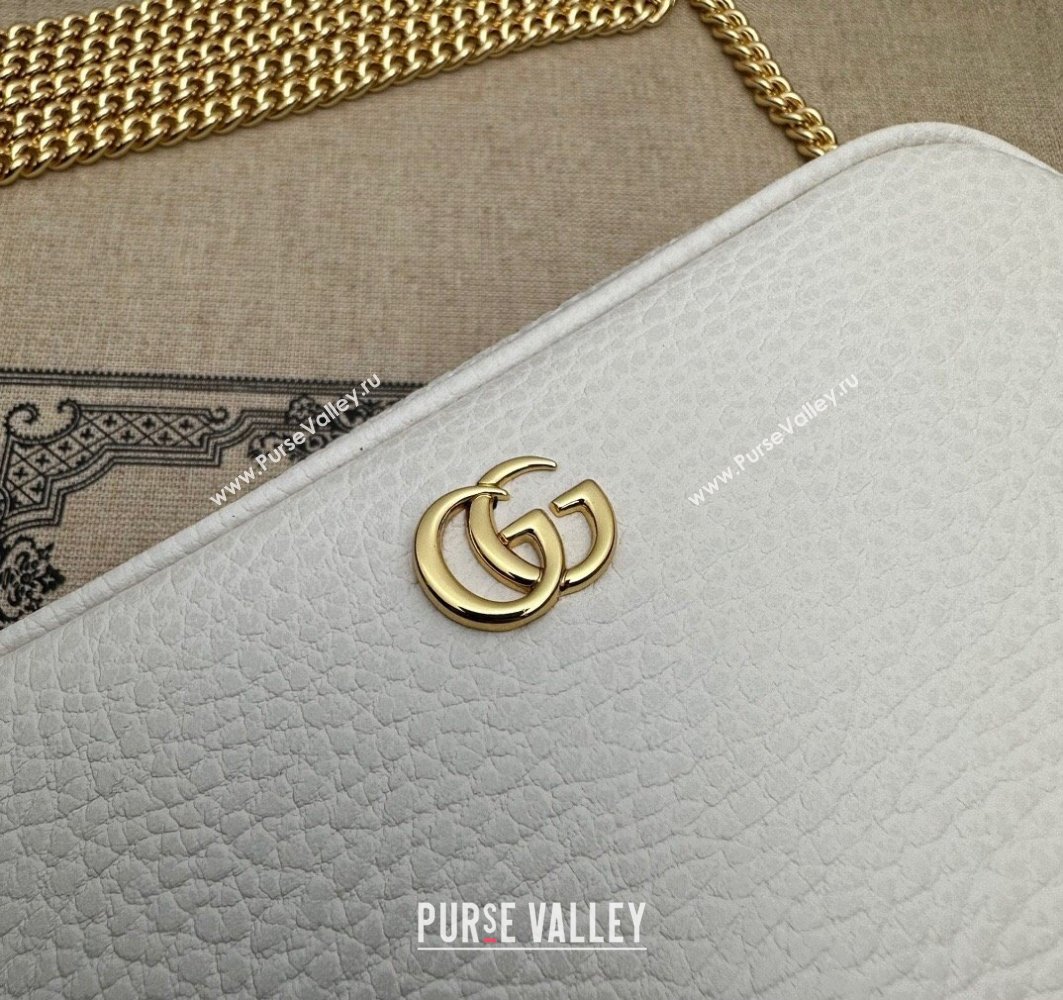 Gucci GG Marmont mini shoulder bag 772759 leather White (dlh-23122229)