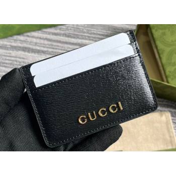 Gucci Card case with Gucci script 773428 leather Black 2024 (dlh-23122271)