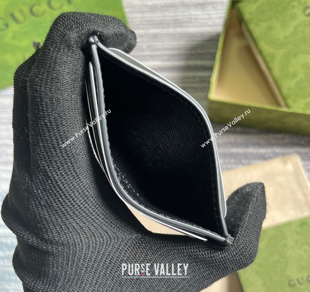 Gucci Card case with Gucci script 773428 leather Black 2024 (dlh-23122271)