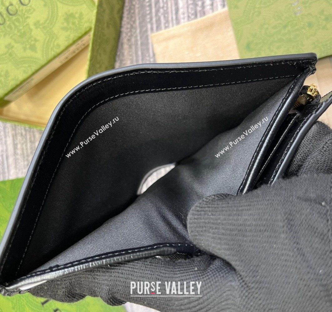 Gucci Zip around wallet with Gucci script 772640 leather Black 2024 (dlh-23122256)