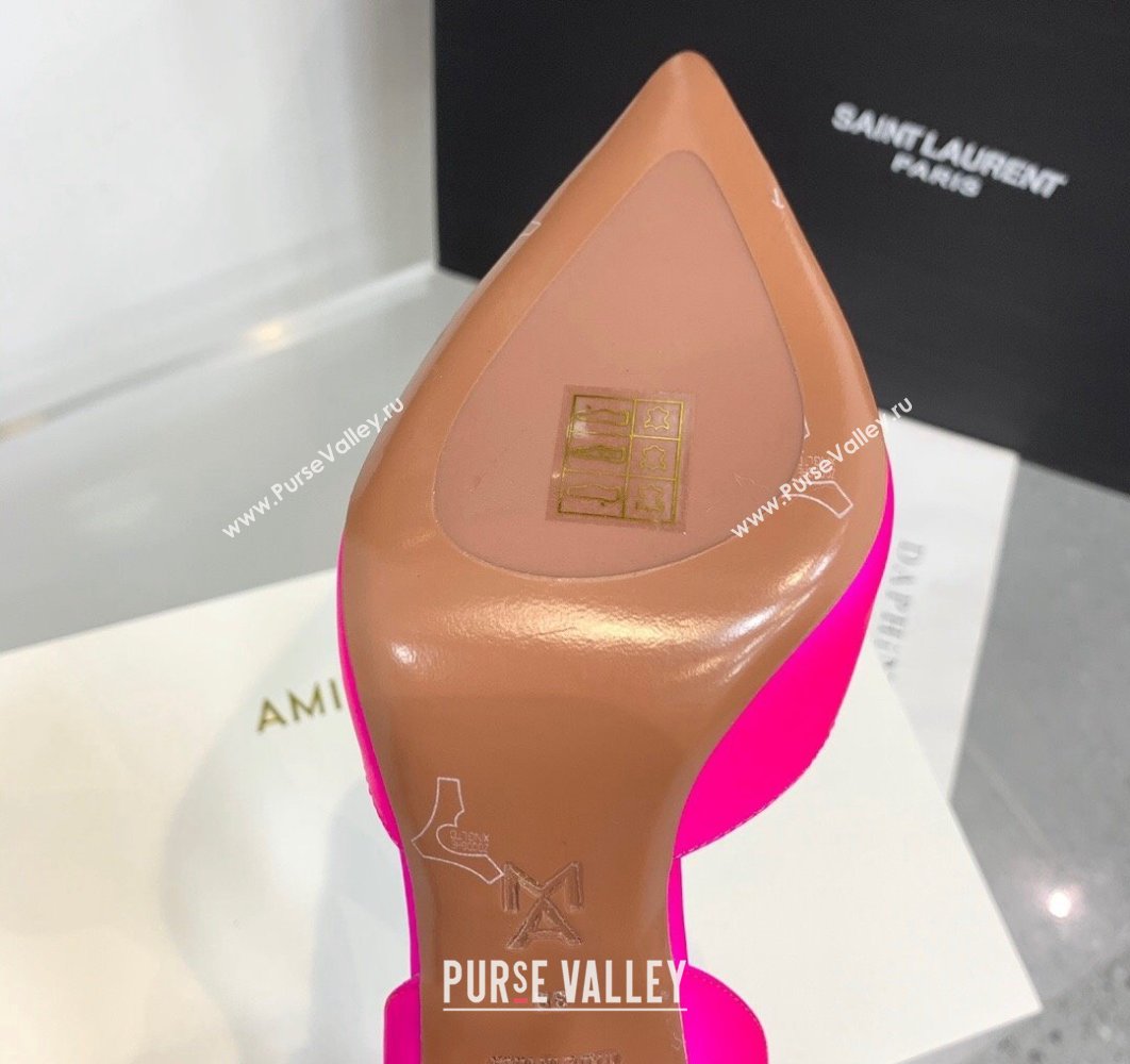 Amina Muaddi Heel 9.5cm Begum Sling Satin Fuchsia with Starbust embellished brooch (keer-23122129)