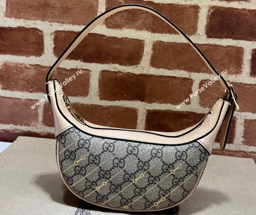 Gucci Ophidia mini bag with Horsebit print 774336 GG canvas and Light pink leather trim 2024 (dlh-23122246)
