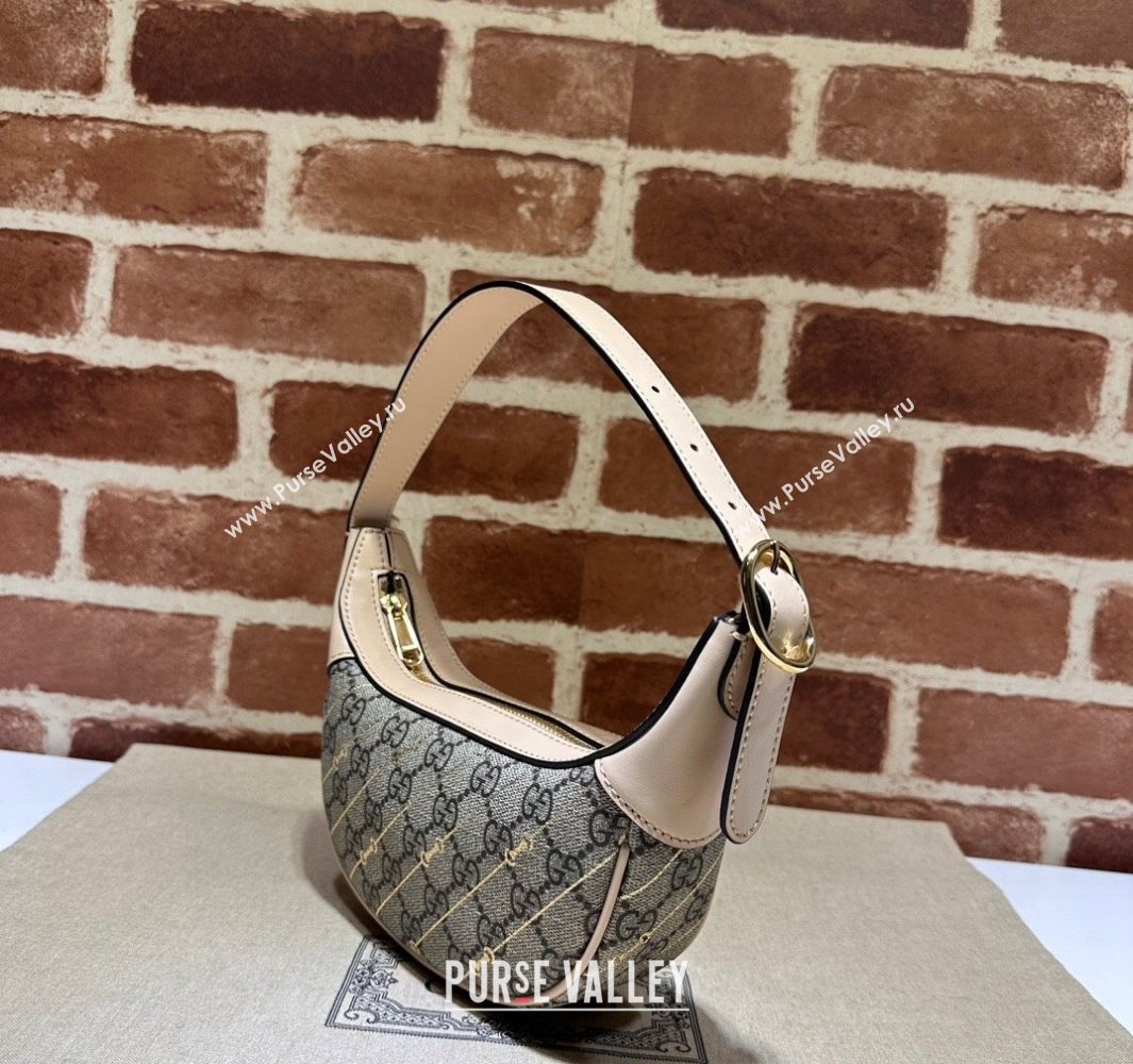 Gucci Ophidia mini bag with Horsebit print 774336 GG canvas and Light pink leather trim 2024 (dlh-23122246)