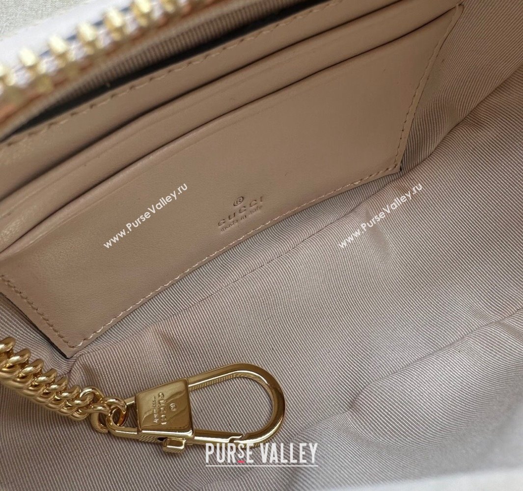 Gucci Ophidia mini bag with Horsebit print 774336 GG canvas and Light pink leather trim 2024 (dlh-23122246)