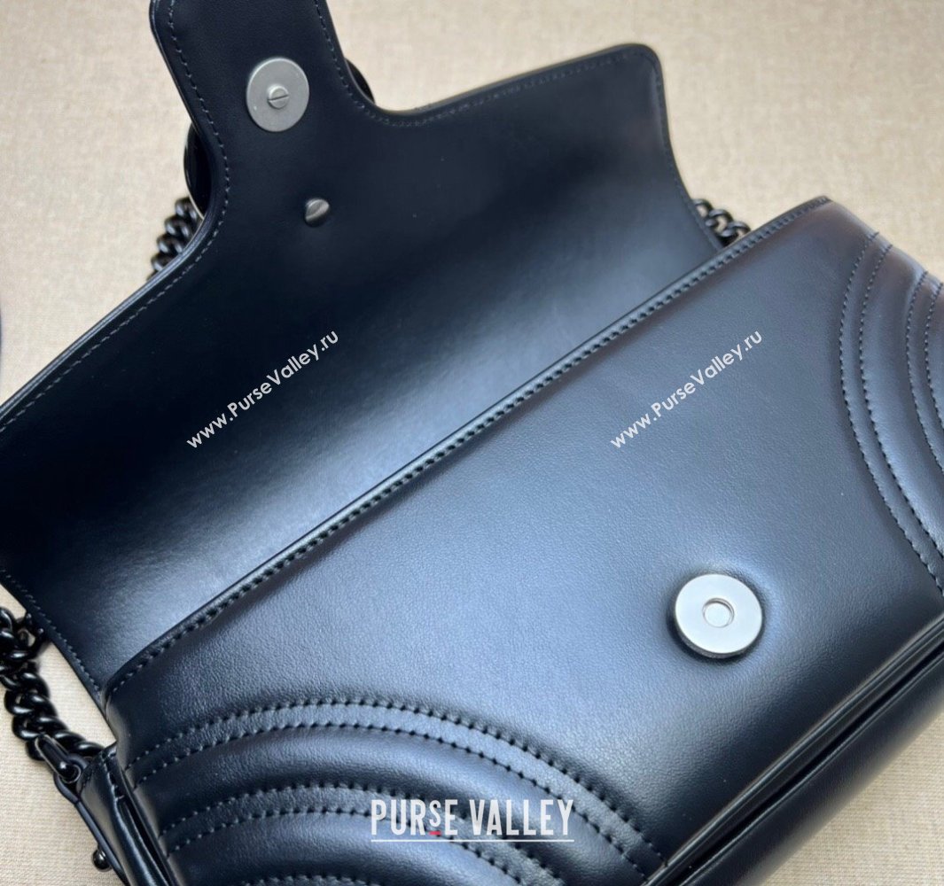 Gucci GG Marmont shoulder bag 734814 leather Black with Brass hardware 2024 (dlh-23122205)