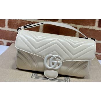 Gucci GG Marmont shoulder bag 734814 leather White with Brass hardware 2024 (dlh-23122206)