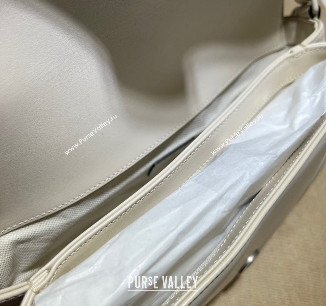 Gucci GG Marmont shoulder bag 734814 leather White with Brass hardware 2024 (dlh-23122206)