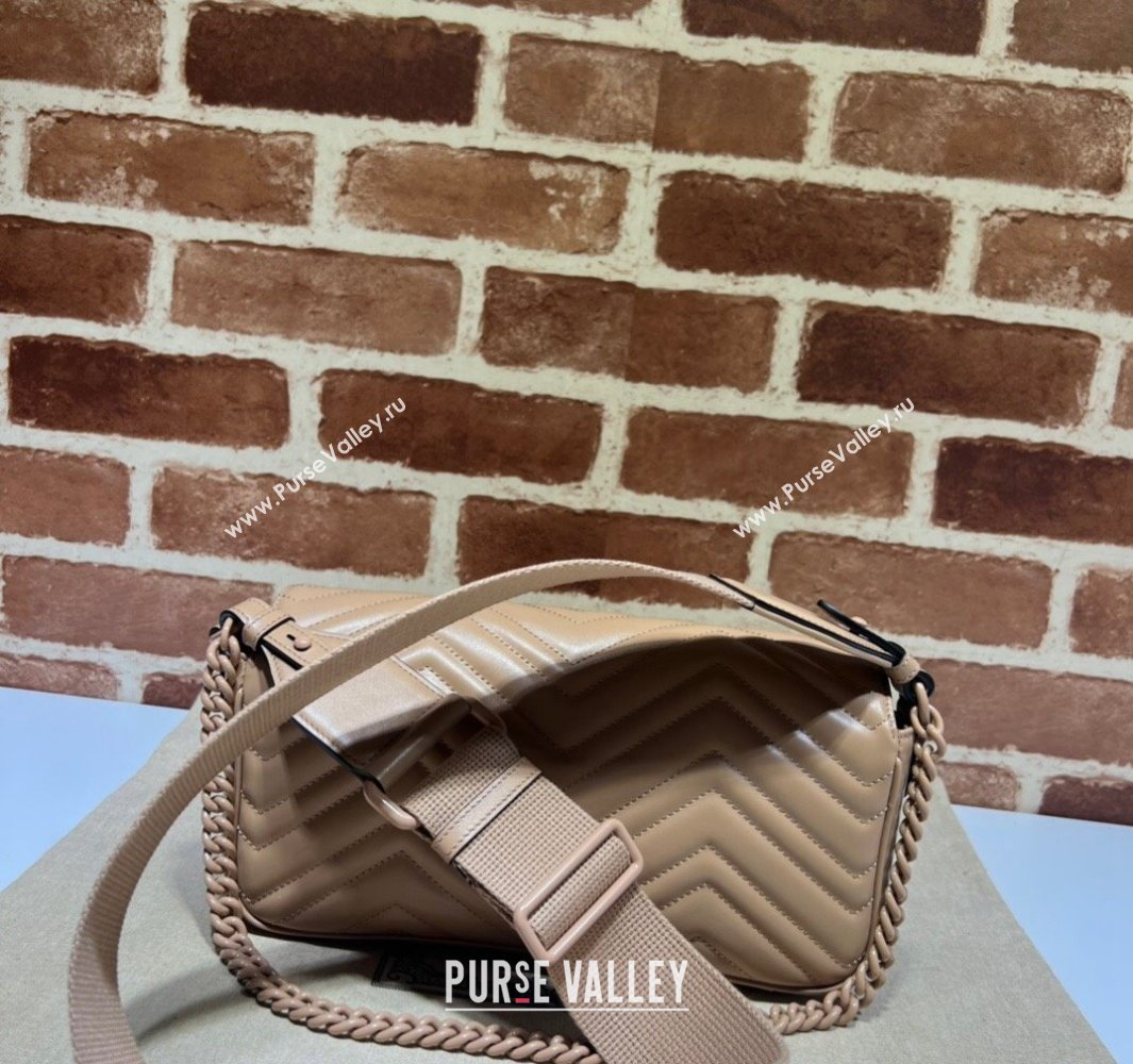 Gucci GG Marmont shoulder bag 734814 leather Nude with Brass hardware 2024 (dlh-23122207)