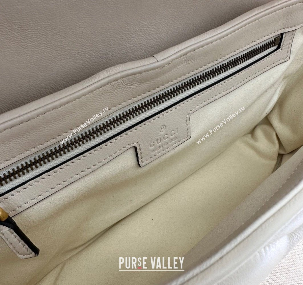 Gucci GG Marmont small shoulder bag 443497 Leather White with small Double G studs 2024 (dlh-23122119)