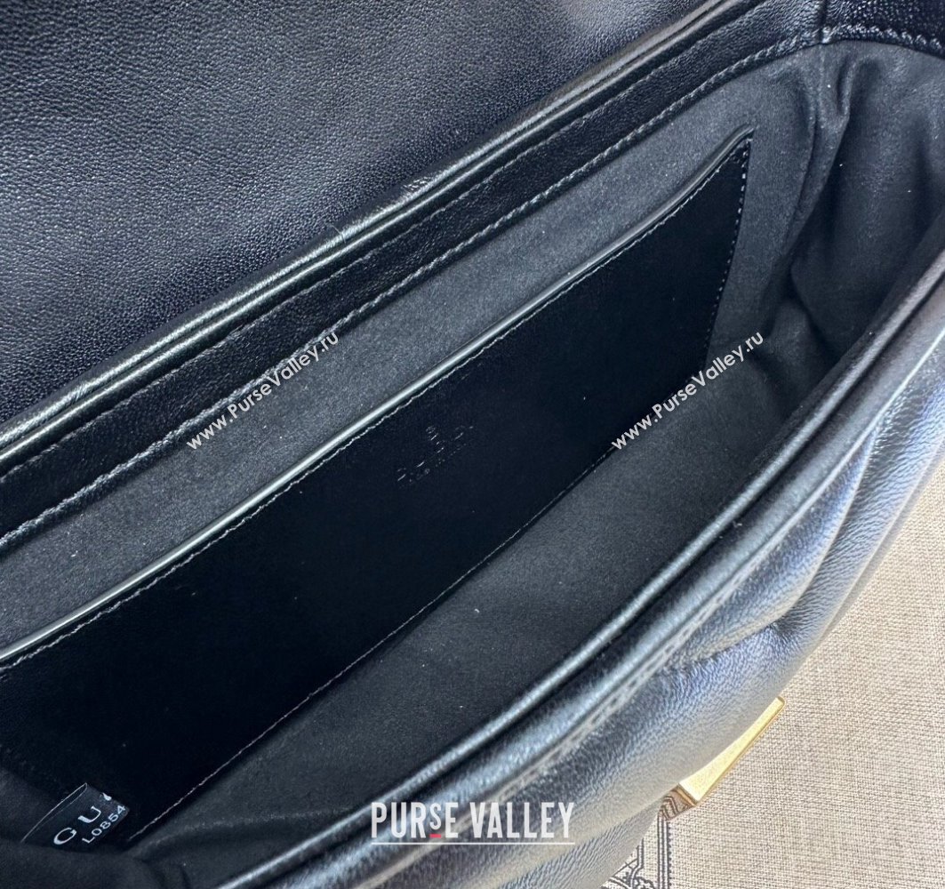 Gucci GG Marmont Mini shoulder bag 446744 Leather Black with small Double G studs 2024 (dlh-23122125)