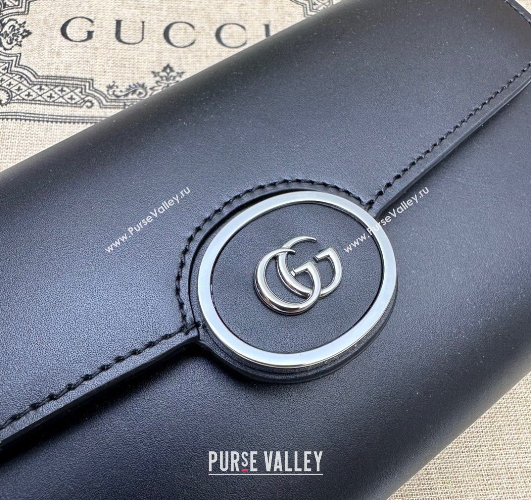 Gucci Petite GG continental wallet 762167 leather Black (dlh-23122223)