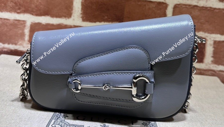 Gucci Horsebit 1955 Mini shoulder bag 774209 Leather Gray (dlh-23122108)