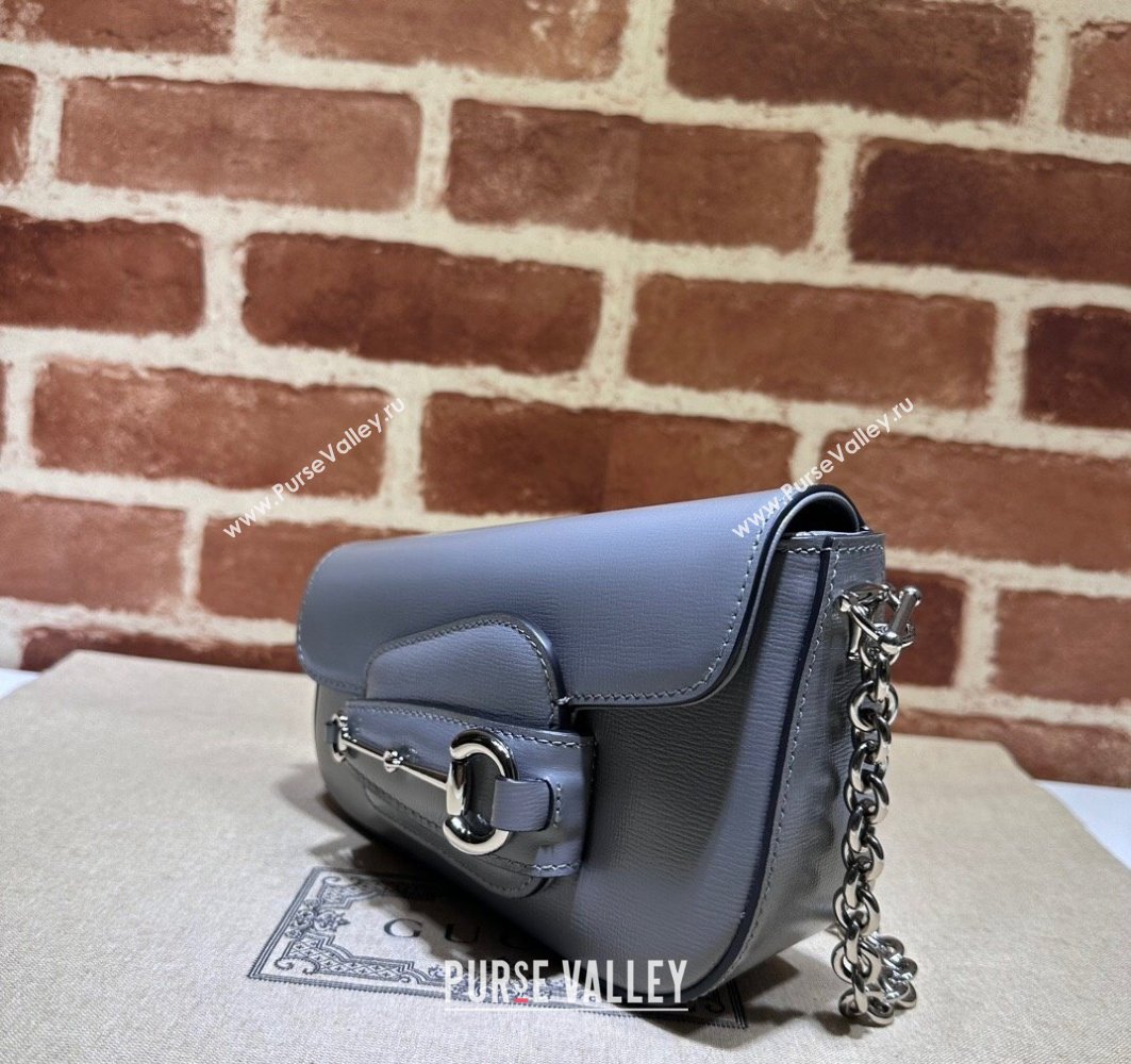 Gucci Horsebit 1955 Mini shoulder bag 774209 Leather Gray (dlh-23122108)