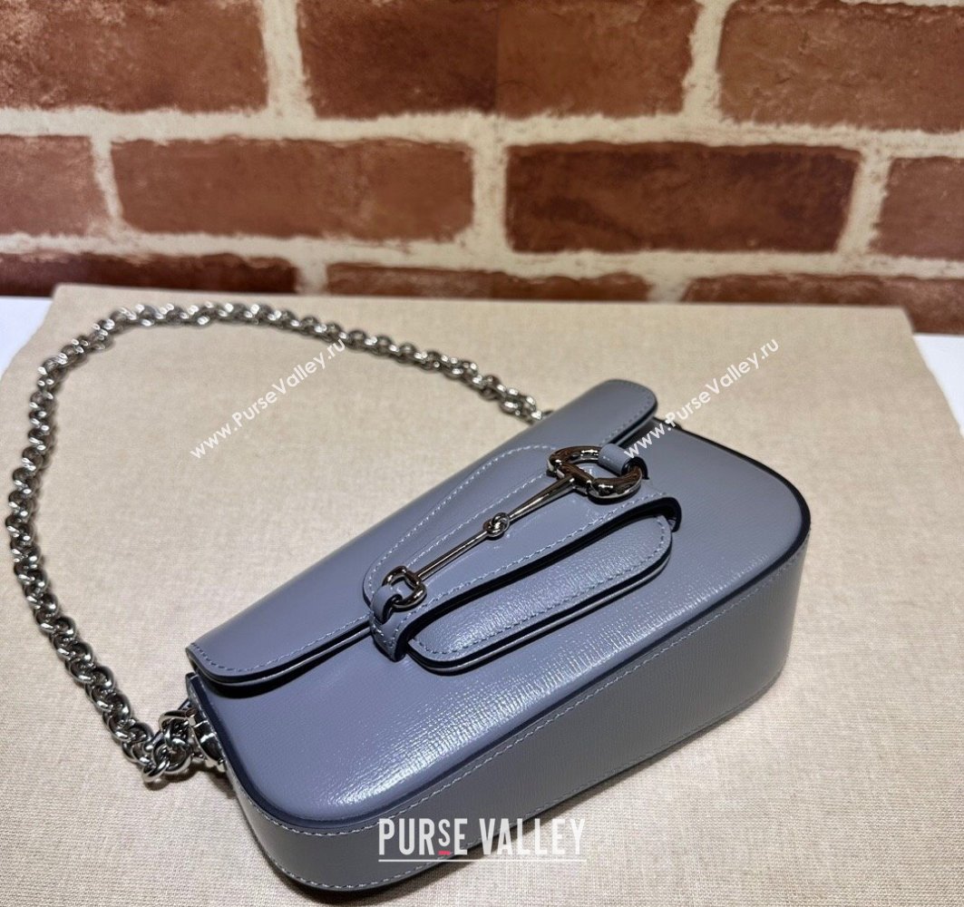 Gucci Horsebit 1955 Mini shoulder bag 774209 Leather Gray (dlh-23122108)