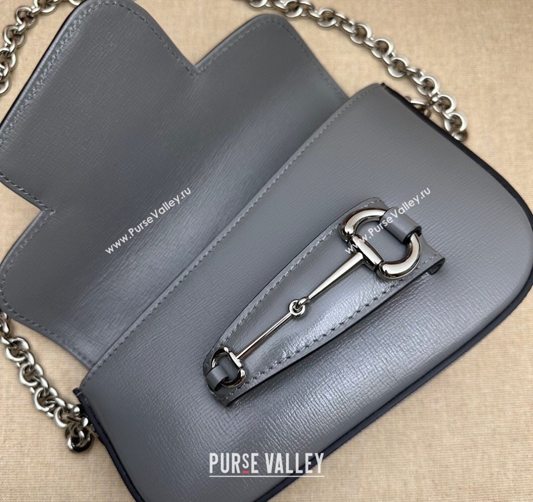 Gucci Horsebit 1955 Mini shoulder bag 774209 Leather Gray (dlh-23122108)