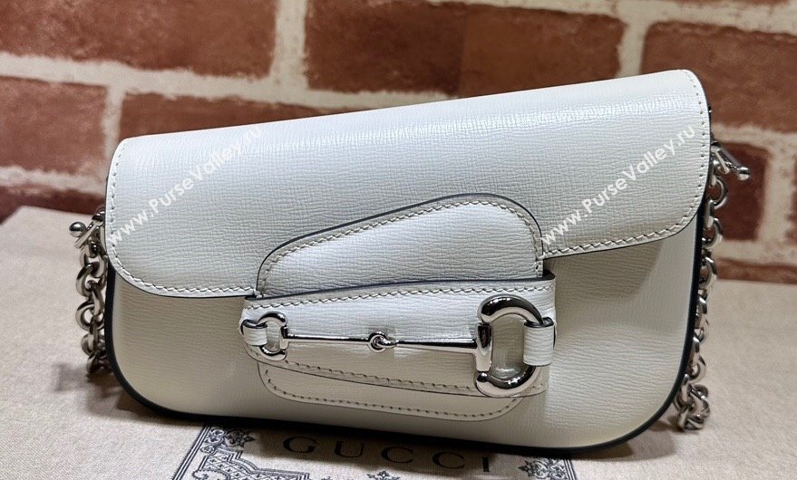 Gucci Horsebit 1955 Mini shoulder bag 774209 Leather White (dlh-23122106)
