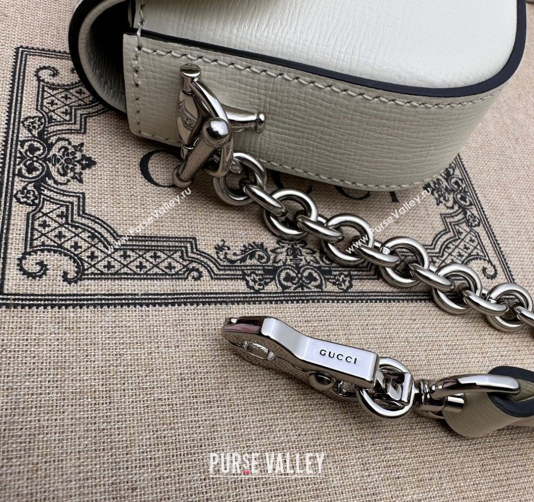 Gucci Horsebit 1955 Mini shoulder bag 774209 Leather White (dlh-23122106)