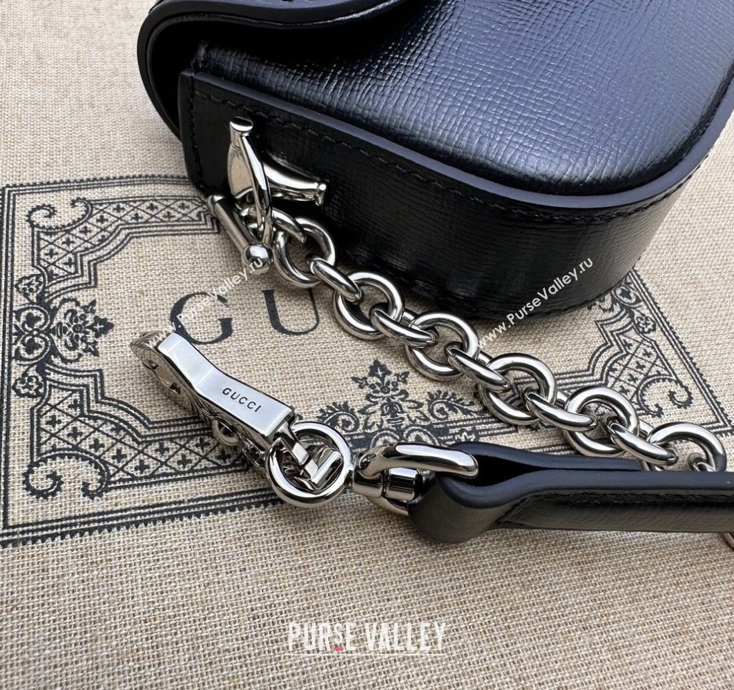Gucci Horsebit 1955 Mini shoulder bag 774209 Leather Black (dlh-23122105)