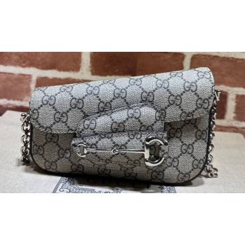 Gucci Horsebit 1955 Mini shoulder bag 774209 Beige and ebony GG Supreme canvas (dlh-23122112)
