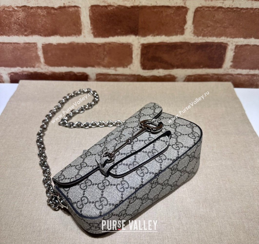 Gucci Horsebit 1955 Mini shoulder bag 774209 Beige and ebony GG Supreme canvas (dlh-23122112)