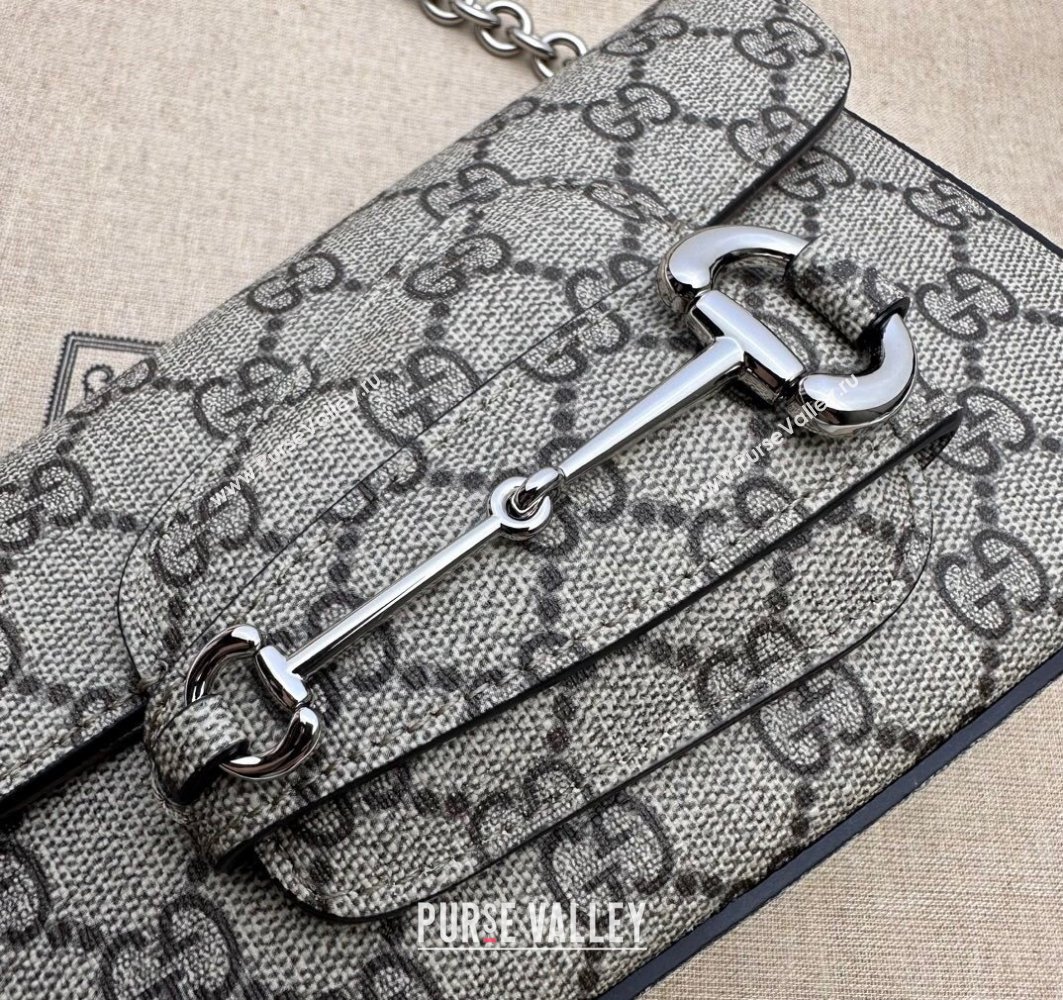 Gucci Horsebit 1955 Mini shoulder bag 774209 Beige and ebony GG Supreme canvas (dlh-23122112)