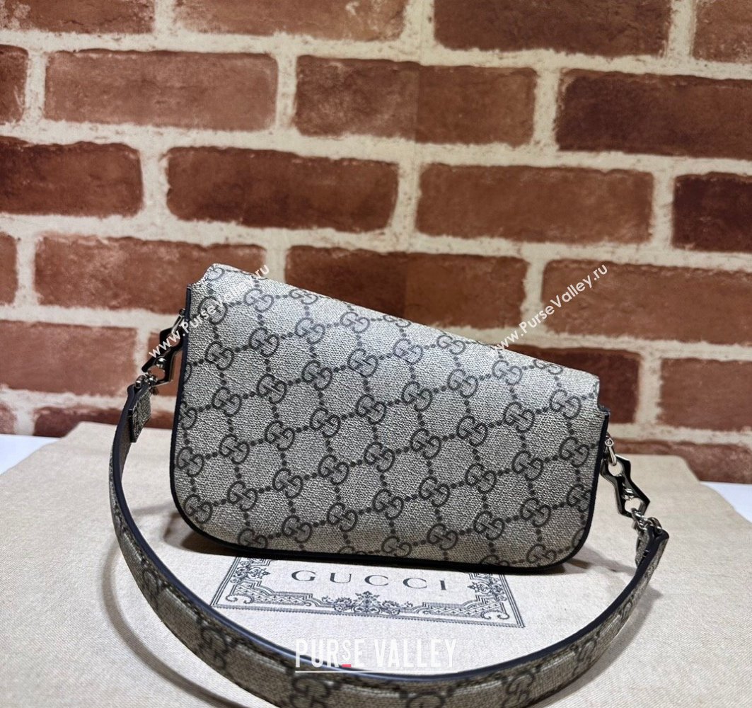 Gucci Horsebit 1955 Mini shoulder bag 774209 Beige and ebony GG Supreme canvas (dlh-23122112)