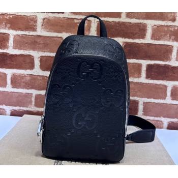 Gucci Jumbo GG Leather crossbody bag 766937 Black (dlh-23122225)