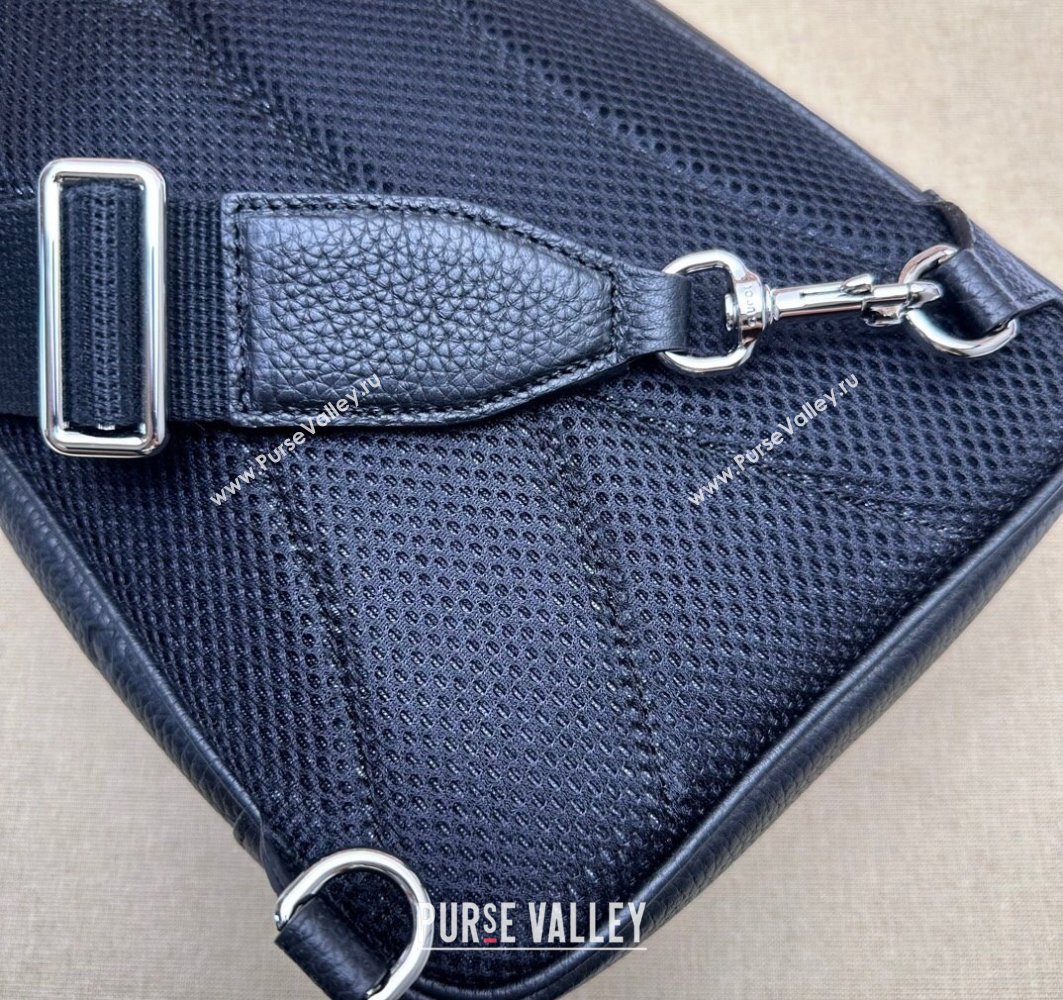 Gucci Jumbo GG Leather crossbody bag 766937 Black (dlh-23122225)