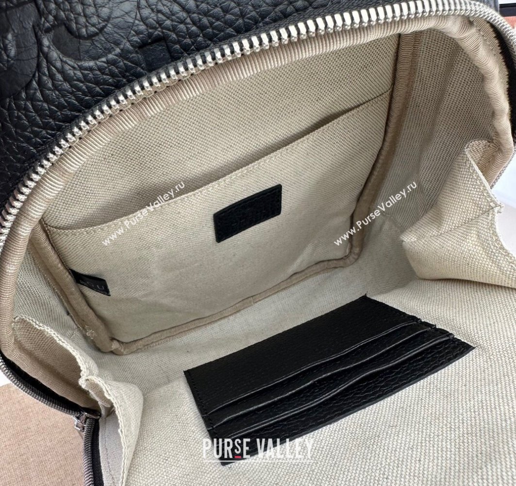 Gucci Jumbo GG Leather crossbody bag 766937 Black (dlh-23122225)