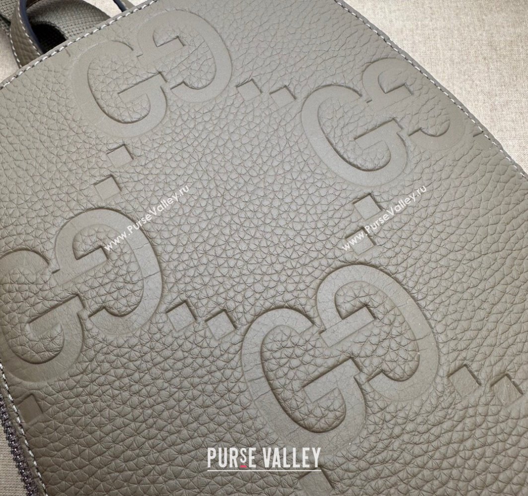 Gucci Jumbo GG Leather crossbody bag 766937 Gray (dlh-23122227)
