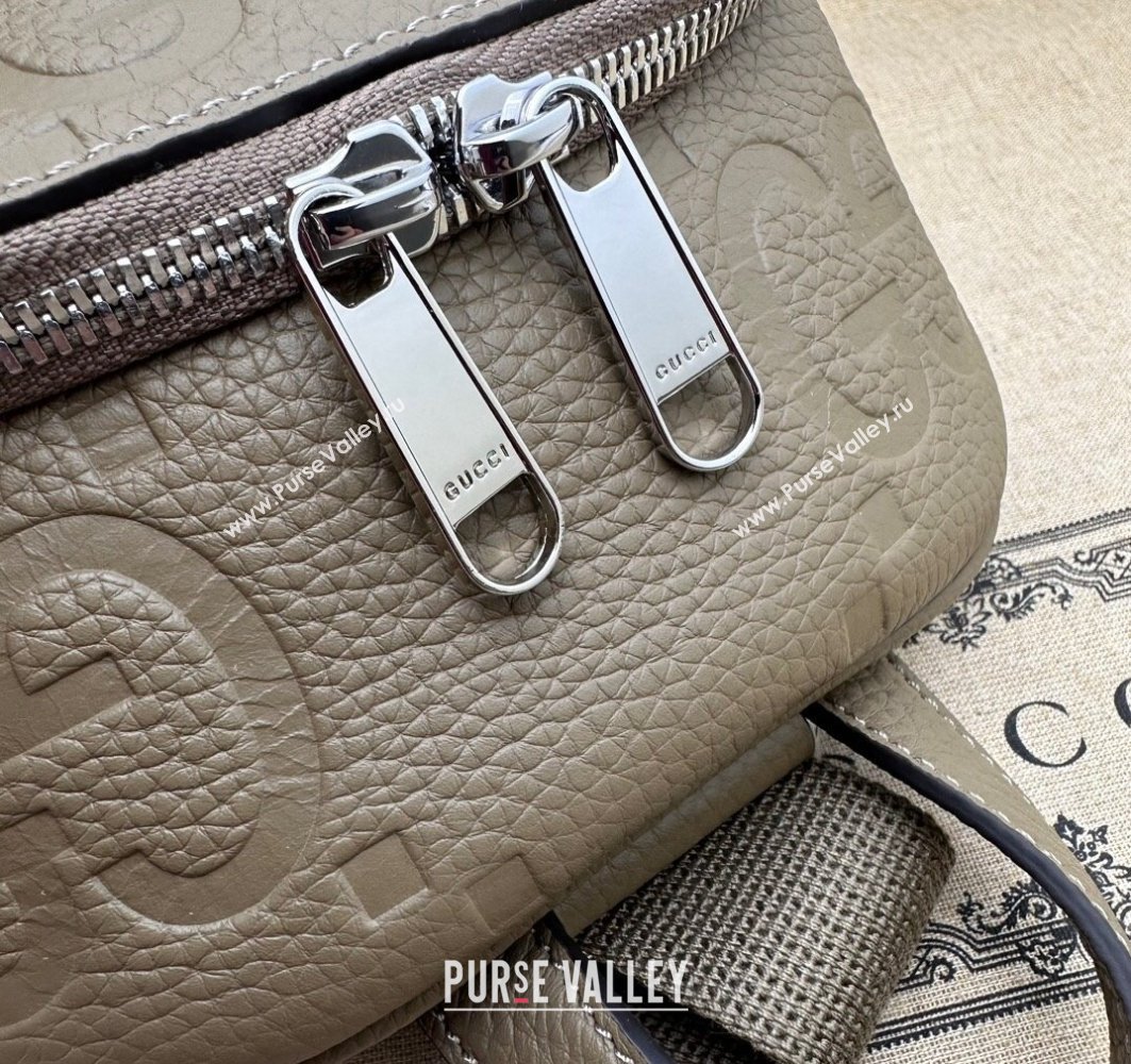 Gucci Jumbo GG Leather crossbody bag 766937 Gray (dlh-23122227)