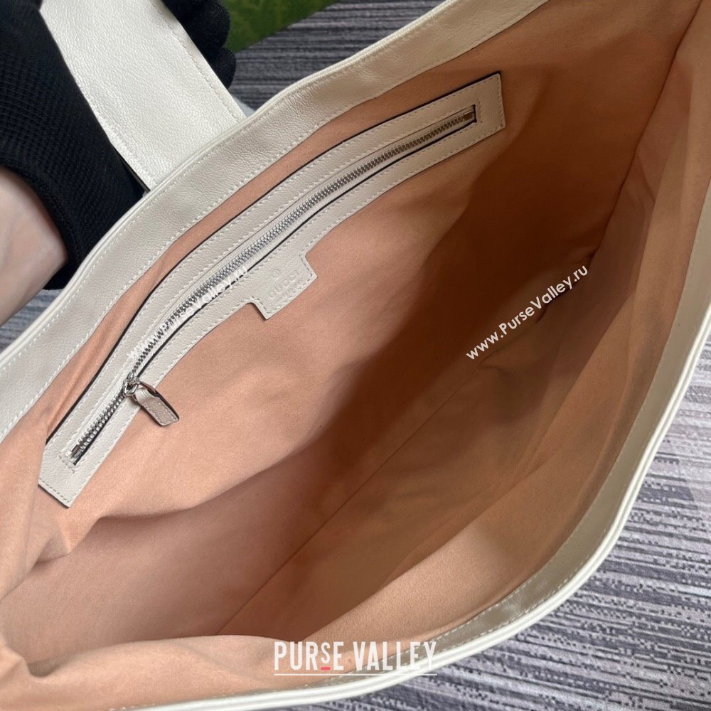 Gucci Aphrodite large shoulder bag 772483 leather White with Brass hardware 2024 (dlh-23122139)
