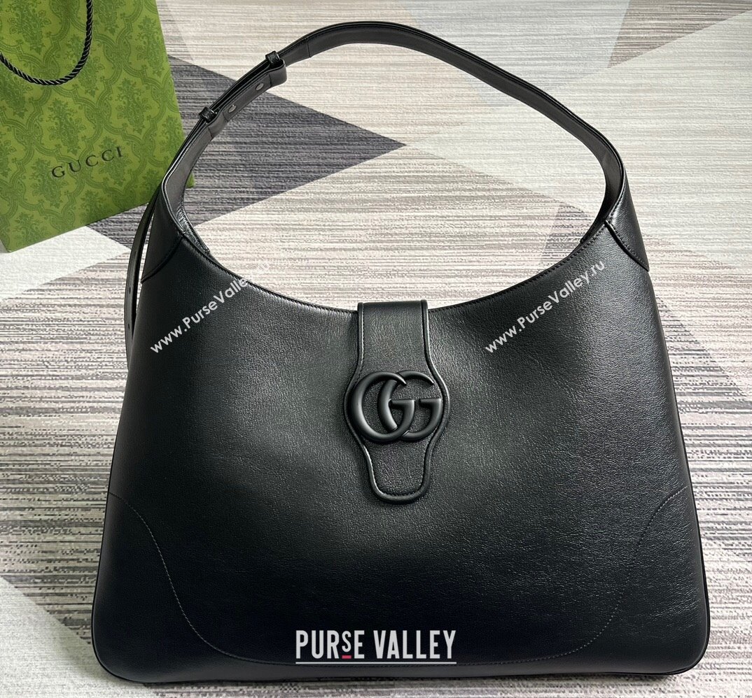 Gucci Aphrodite large shoulder bag 772483 leather Black with Brass hardware 2024 (dlh-23122138)