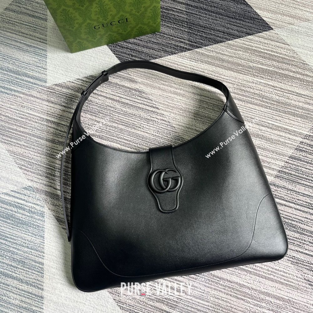 Gucci Aphrodite large shoulder bag 772483 leather Black with Brass hardware 2024 (dlh-23122138)